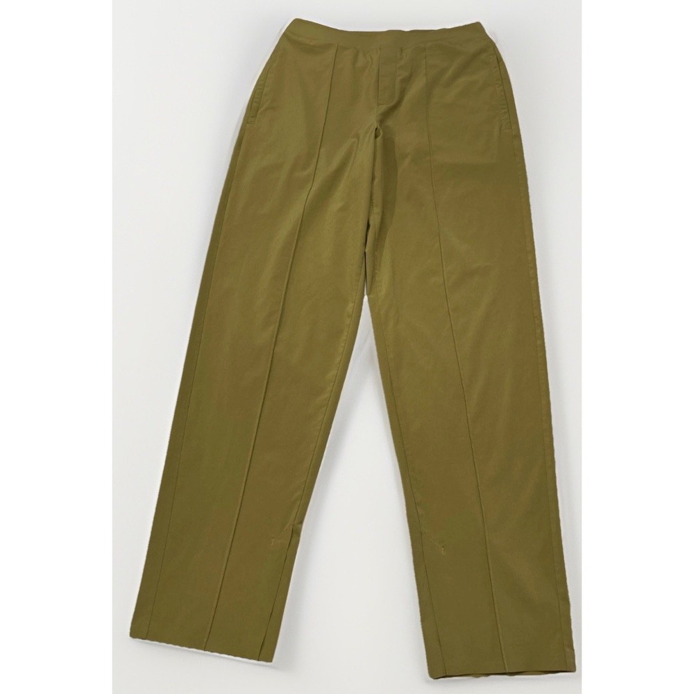 Athleta Vienna Slim Pant mustard khaki semi-fitted featherweight stretch Sz 6 EC